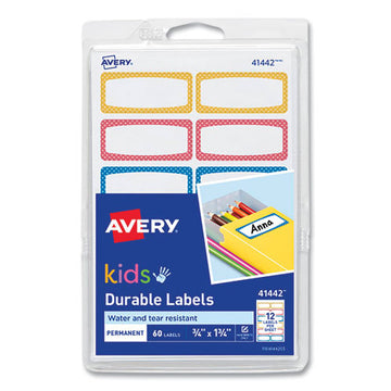 Avery® Avery Kids Handwritten Identification Labels, 1.75 X 0.75, Borders: Blue, Orange, Yellow, 12 Labels-sheet, 5 Sheets-pack freeshipping - TVN Wholesale
